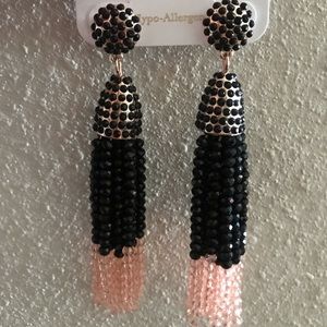 Black & pink earrings